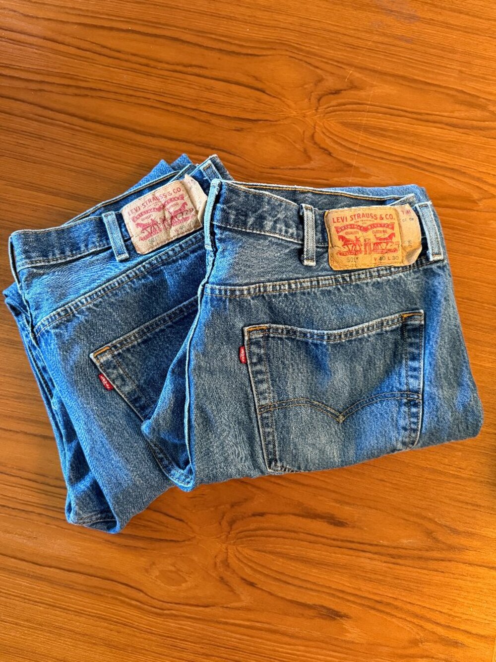 2 Pairs Vintage 90's Levi's 501 Button Fly Men's 40x30 GREAT CONDITION!